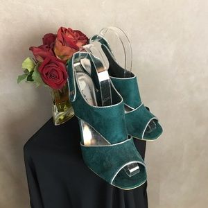 C Label | Square Toe Heels | Green | 9